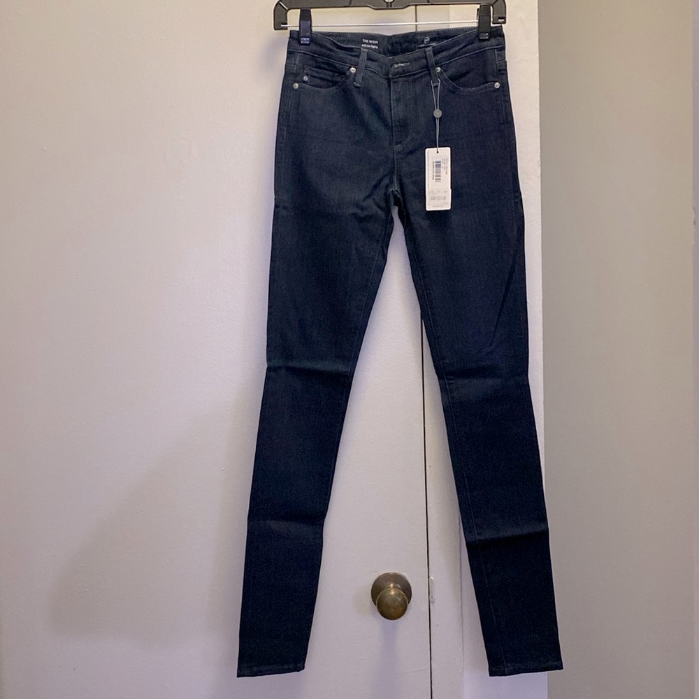 Adriano Goldschmeid AG Middi Mid Rise Skinny Legging Jeans - 24 - Dark Wash